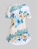 Plus Size Short Sleeve Floral Print Tee - 5x | Us 30-32