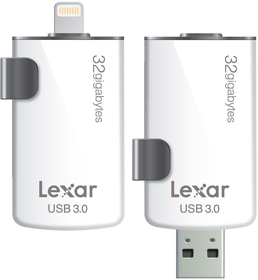 Lexar JumpDrive M20i USB Flash Drive USB 3.0 32GB with Lightning OTG For iphone White/Black