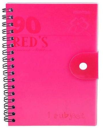 دفتر ملاحظات ناينتي مقاس A6 مسطر ومكون من 90 ورقة وردي