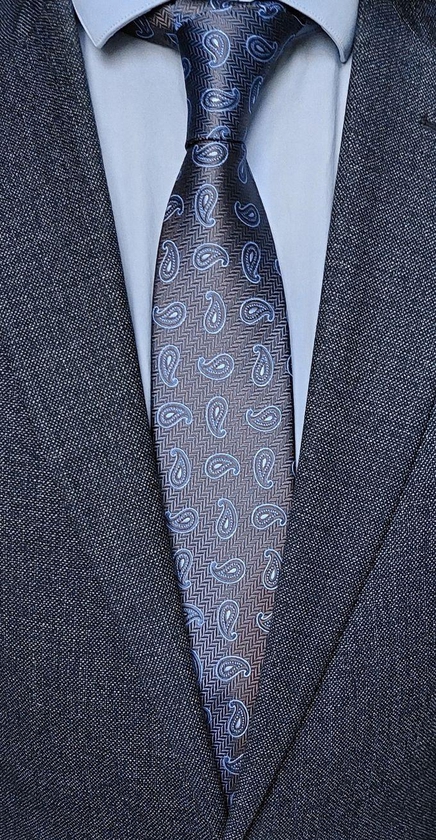 Brown Blue Neck Tie For Men