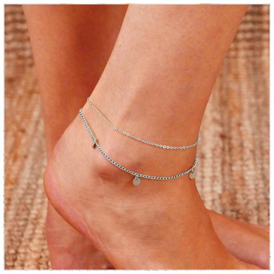 Aiwanto Anklet Silver Ankle Chain for Women&#39;s Fashion