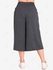 Plus Size Checked Panel Buckle Pleated Culotte Pants - M | Us 10