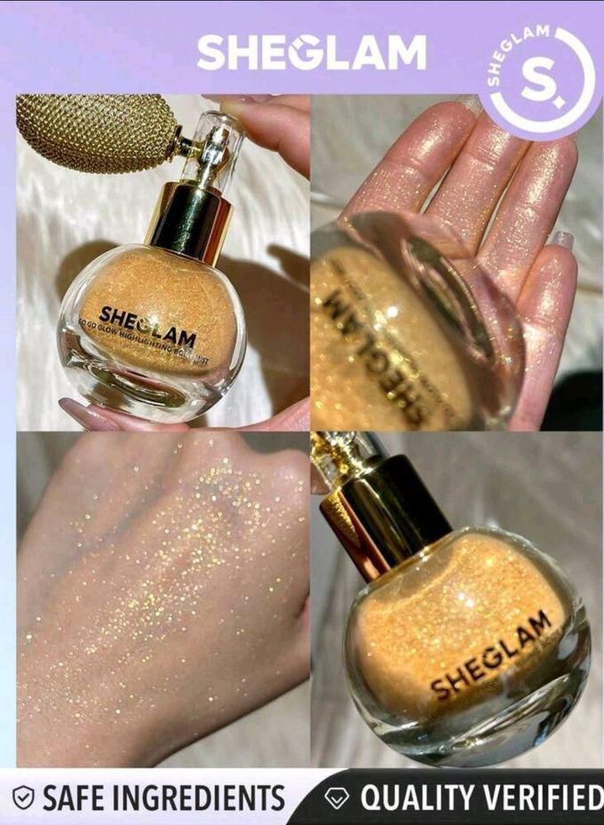 SHEGLAM Highlighting Body Mist-Gold Body Glitter Powder Spray-6854