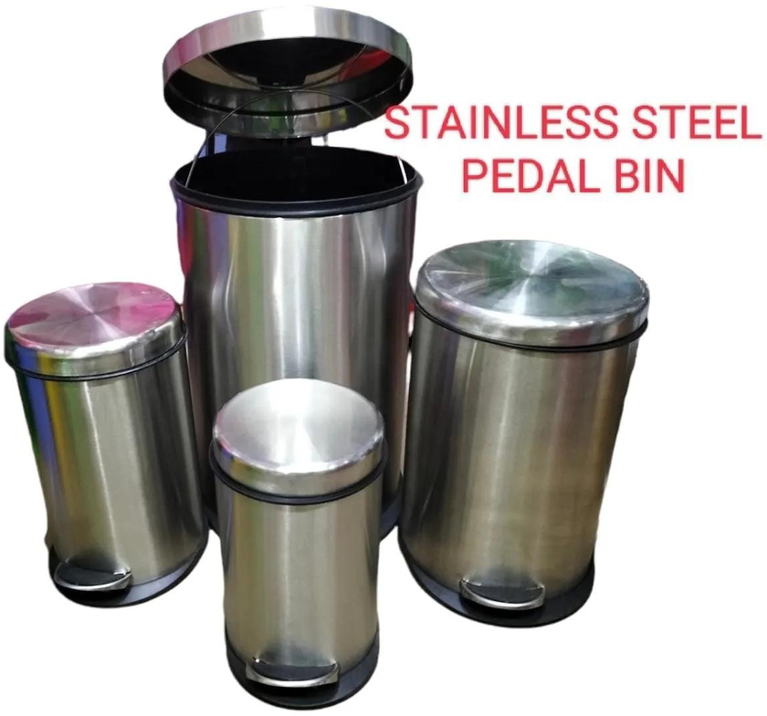 Stainless steel heavy duty home  pedal dust bin