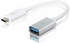 j5create JUCX05 USB-C® 3.1 to USB™ Type-A Adapter, White and Silver