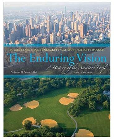 The Enduring Vision: A History of The American People Vol. 2 Hardcover English by Boyer - 2002