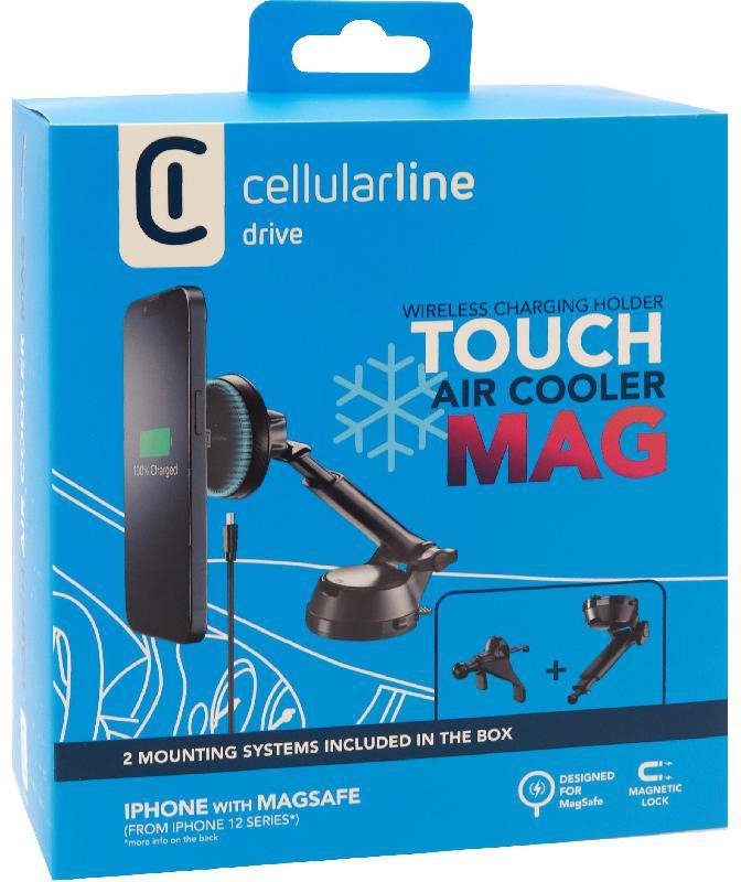 Cellularline Touch Air Cooler Mag Magnetic Wireless Charger with Internal Cooling System Smartphone Car Accessory