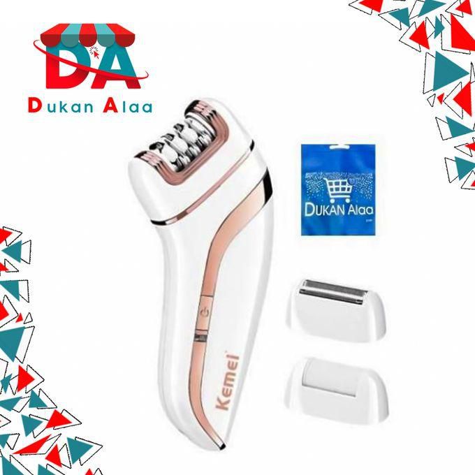 Kemei KM-1207 3-IN-1 Rechargeable Trimmer Set - For Women - White +gift Bag Dukan Alaa
