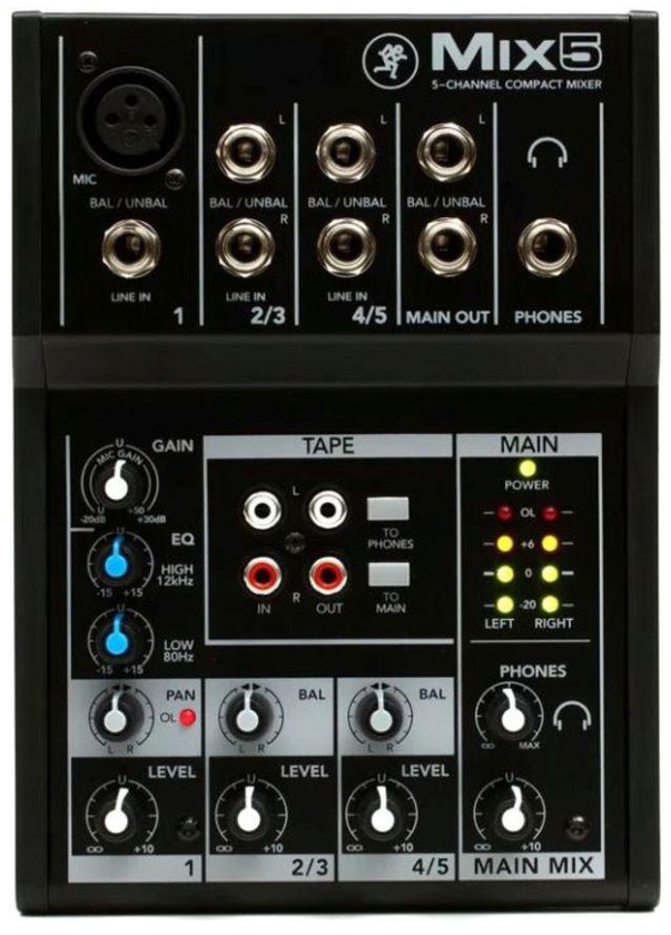 Mix5 5-Channel Compact Mixer MMX-5 Black