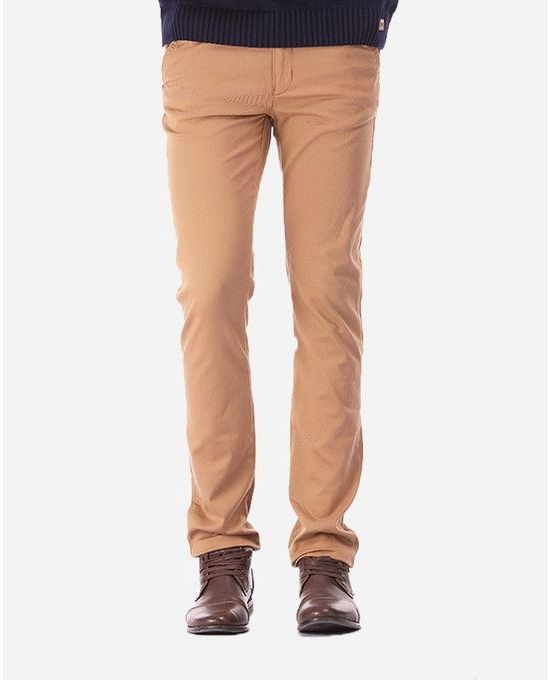 Ravin Camel Solid Straight Casual Pants