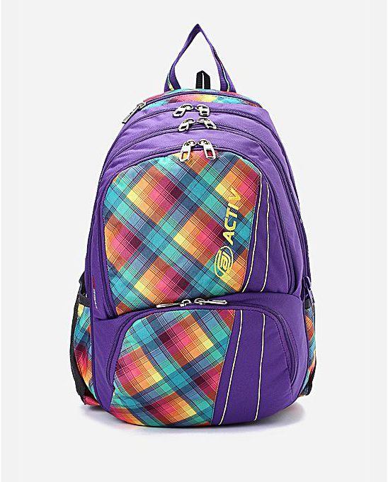 Activ Checkered Backpack - Purple
