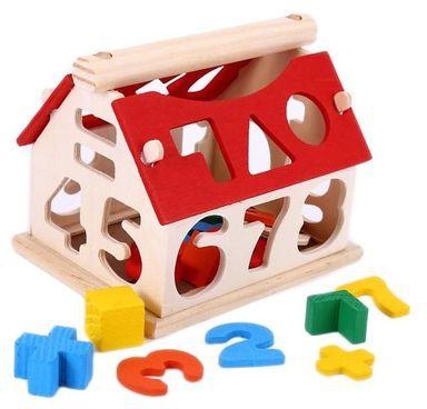 Generic Wooden Number House Children Building Educational Blocks