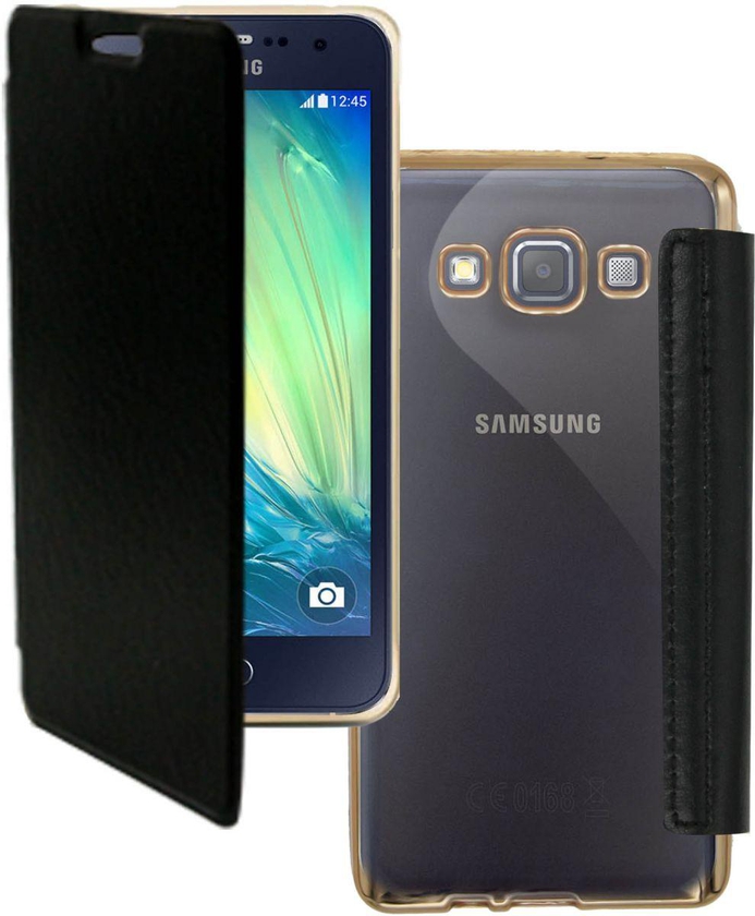Margoun Samsung Galaxy A3 Premium Flip case cover (Black)