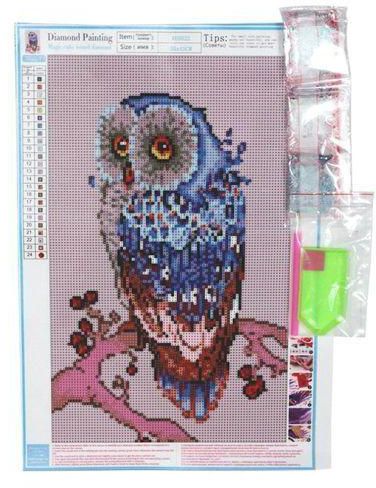 Generic Living Room 5D Full Diamond Plated Embroidery Animal Owl Pattern Painting