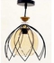 مصباح سقف معدن اسود و زجاج بيج أسود وبيج - 80×20 سم