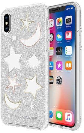 Rebecca Minkoff iPhone X Double Protection Case - Silver Glitter / Clear / Metallic Foil