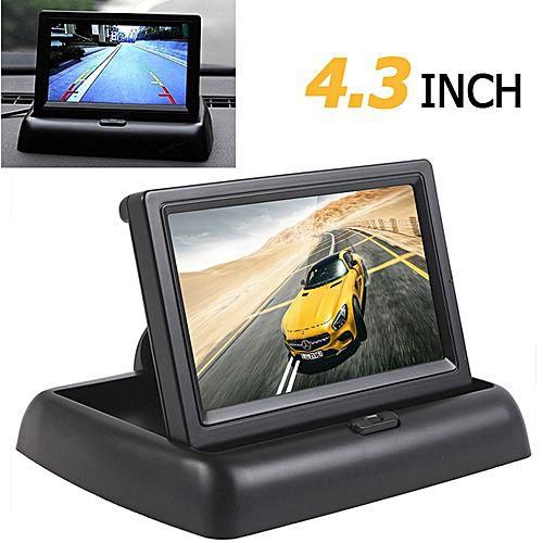 Car Reverse Rear View 4.3“ Foldable Digital LCD Monitor Backup Camera Wired Kit