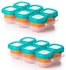 OXO TOT Baby Blocks Food Storage Containers, Teal, 2 Ounce - Set of 2