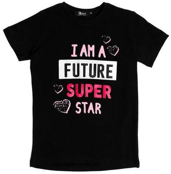 Andora Girls " I am a future super star" Printed Tee - Black