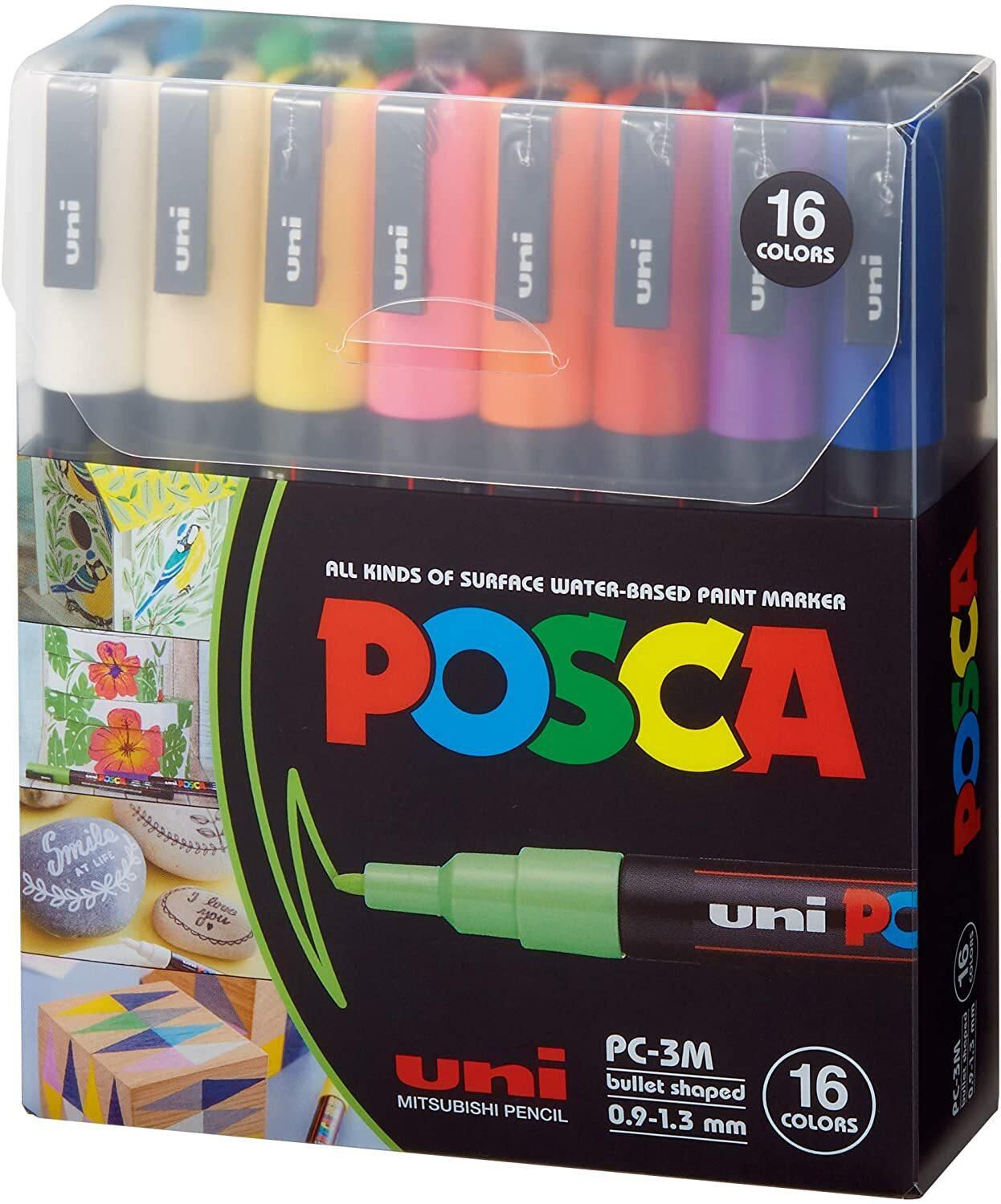 Generic Posca Paint Marker Pen, Pc-3M Extra Fine 0.9-1.3 mm, 16 Colors
