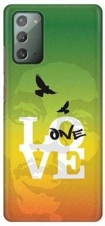 غطاء حماية من سلسلة كلاسيك سناب بطبعة "One Love" لهاتف سامسونج جالاكسي نوت 20 أخضر/ أصفر/ أبيض