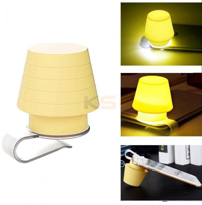 Portable Mobile Phone Night Lamp Phone Stand Yellow