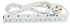 Generic Extension cable - 6 way - White.