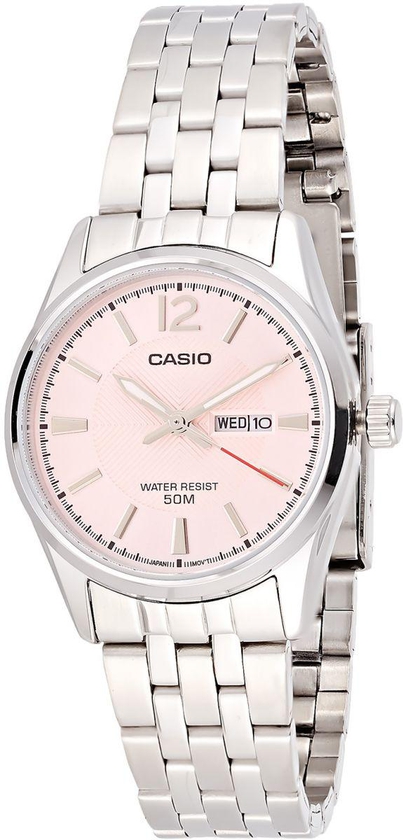 Casio Women's Pink Dial Stainless Steel Band Watch - LTP-1335D-5A