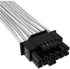 Corsair Premium 600W PCIe 5.0 / Gen 5 12VHPWR PSU Cable - Fits Type-4 PSUs via Dual 8-pin PCIe - 12+4pin Connector - Mesh Paracord Sleeving - White