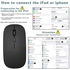 2.4GHz & Bluetooth Mouse, Rechargeable Wireless Mouse for Samsung Galaxy Tab S7 Bluetooth Wireless Mouse for Laptop/PC/Mac/iPad pro/Computer/Tablet/Android Midnight Black