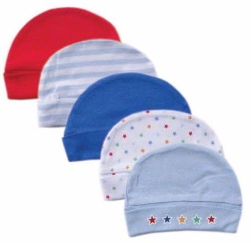 Luvable Friends Baby Boy Caps Gift Set Of 5 Multicolour/Design