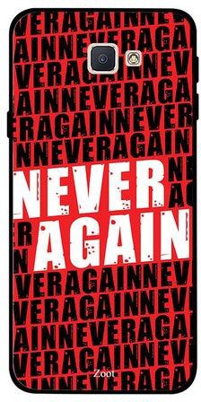 غطاء حماية واقٍ لهاتف سامسونج جالاكسي J5 برايم مطبوع بعبارة "Never Again"