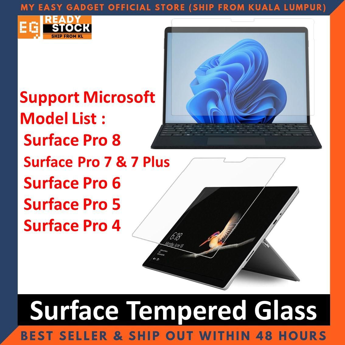 Microsoft Surface Pro 8 7 7+ 6 5 4 9H 2.5D Tempered Glass Screen Protector