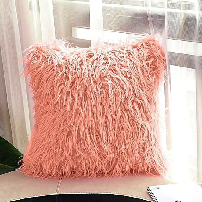 Generic Paidndhstore Happy Plush Fashion Throw Pillow Cover Case Cafe Home Decor Cushion-Pink