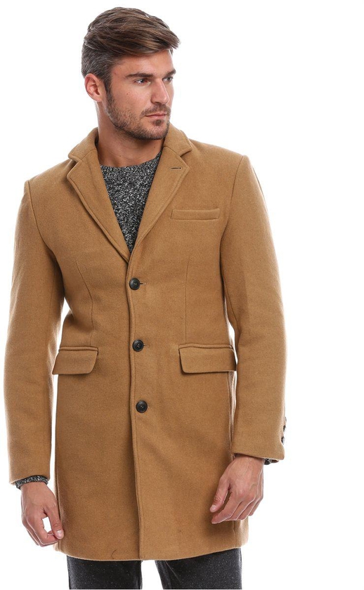 BELLFIELD TAILORED Beige Wool Trench Coat For Men