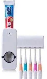 Generic Automatic Toothpaste Dispenser And 5 Toothbrush Holder Set