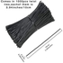 SumDirect 1000Pcs 4 Inches Plastic Twist Ties for Party Cello Candy Bags Cake Pops (White) (black)