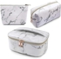 Marble Toiletry Bags Set, Waterproof Makeup Travel Case For Women, Set of 3