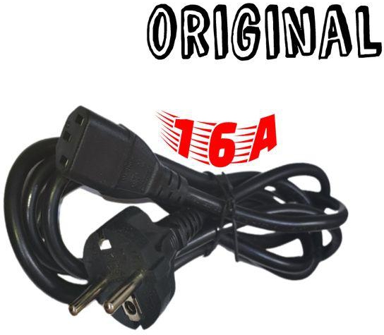 Original Power Cable For Computer, Printer And Monitor - (16 Ampere)