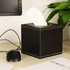 Finether Square PU Leather Padded Top Roll Tissue Box - Black