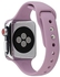 Thin Silicone Double Buckle Replacement Wrist Strap For Apple Watch 5/4 44mm - 3/2/1 42mm Lavender Purple