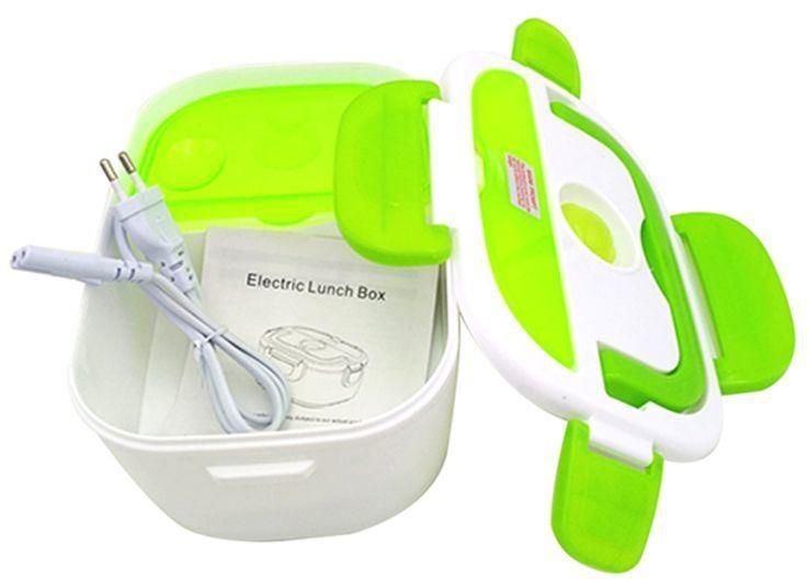 Generic Multifunctional Electric Heating Lunch Box With Spoon Green/White 620G