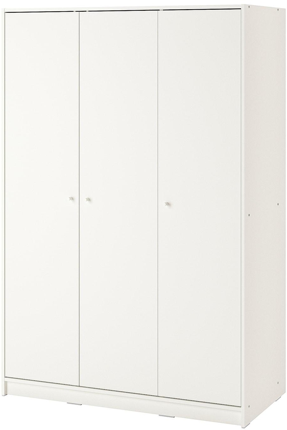 KLEPPSTAD دولاب ملابس مع 3 أبواب - أبيض ‎117x176 سم‏