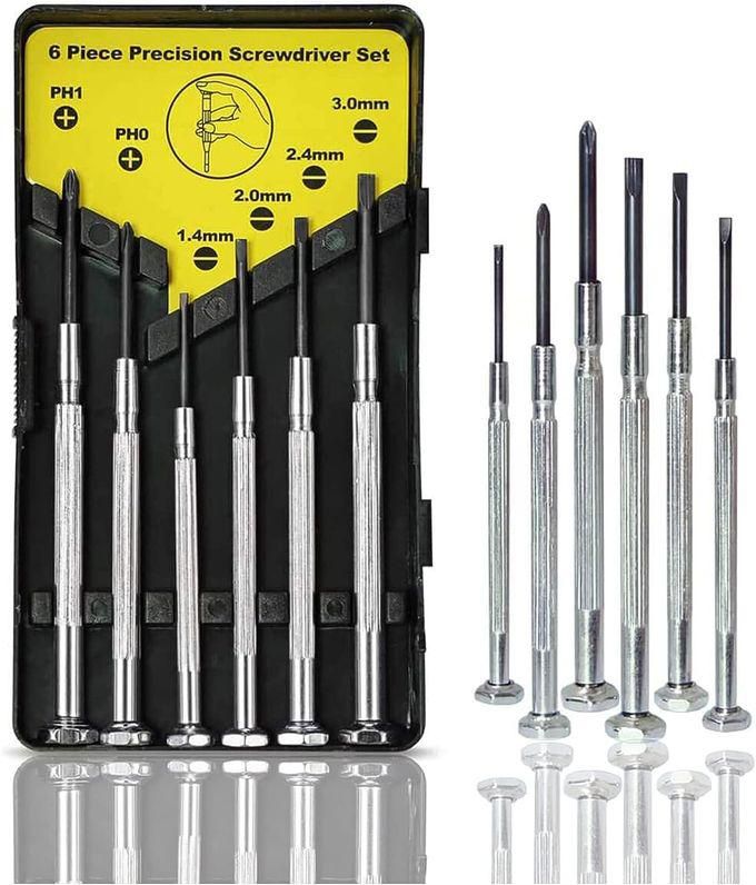Small Screwdriver Set with 6 Different Size Flathead and Phillips Screwdrivers