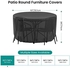 BROSYDA Round Patio Furniture Cover, Waterproof Outdoor Table Covers, Windproof Heavy Duty 600D Patio Furniture Cover for Outdoor Table Chair Furniture Set, Tear Resistant, 62" Dia x 28" H, Black