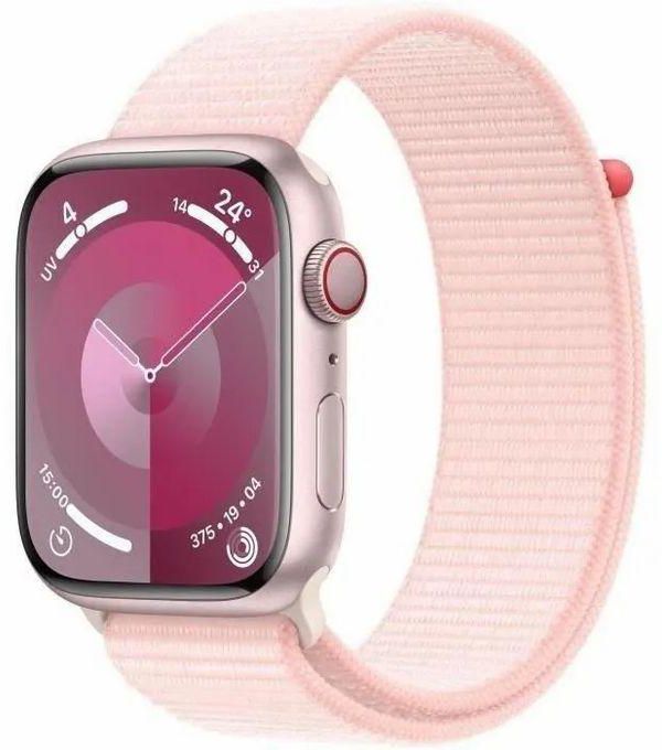 For Apple Watch ALL Series (42mm 44mm 45mm) & Apple Watch Ultra (49mm) Nylon Sport Replacement Strap Bands With Adjustable Closure - PINK