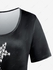 Plus Size Light Beam And Sparkling Star Print Short Sleeve Tee - 5x | Us 30-32