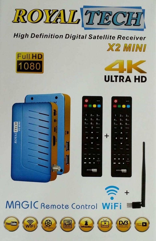 Digital satellite HD Reciver Royal Tech X2 Mini - WiFi Dongle - 2 Remote