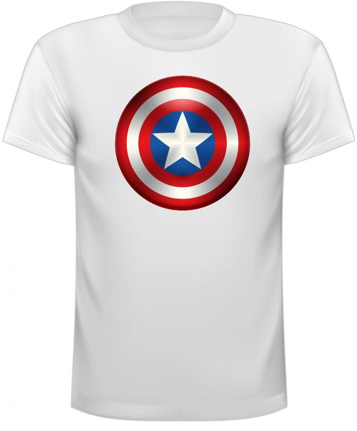 Captain America, Createive Shirt, White, L