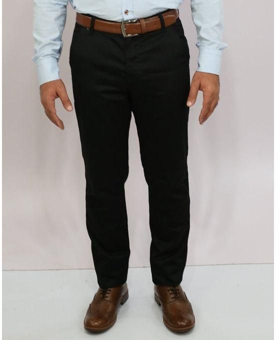 Arac Cotton Solid Regular Fit Pants "slim fit" - Black